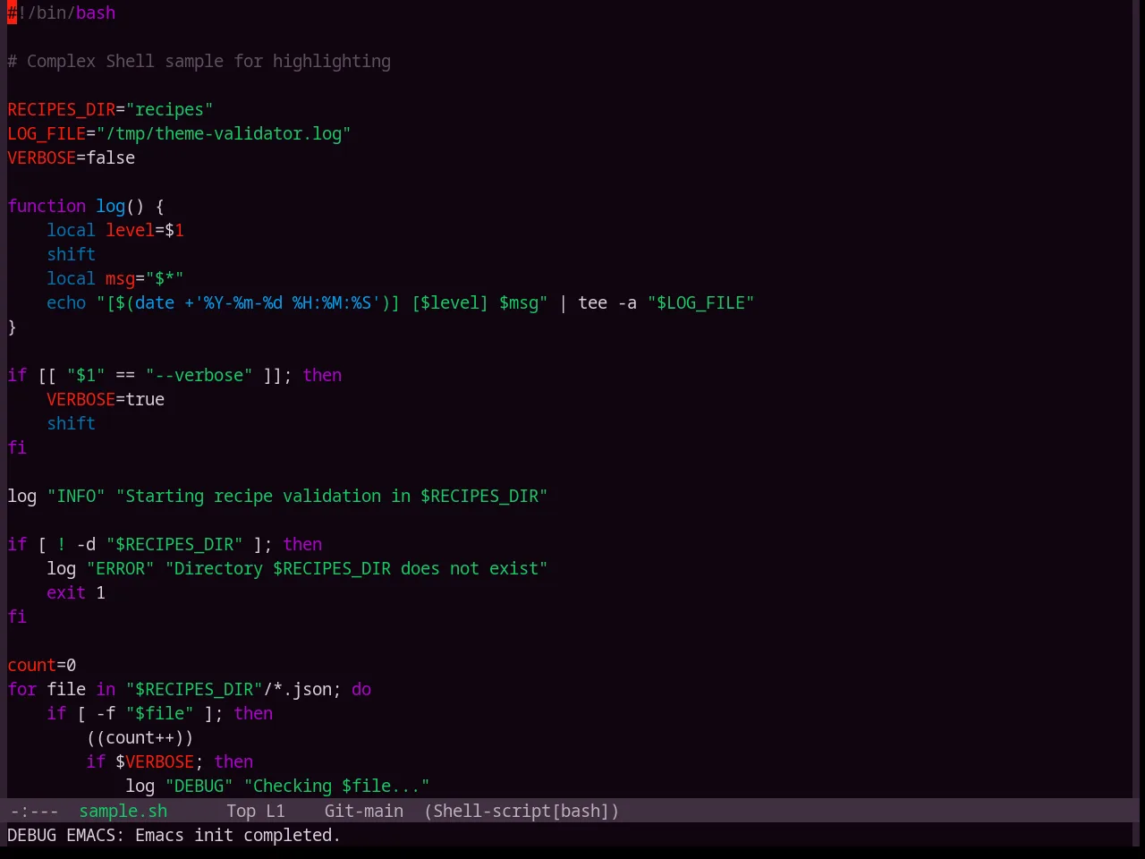 Base16 Purpledream Theme in sh-mode