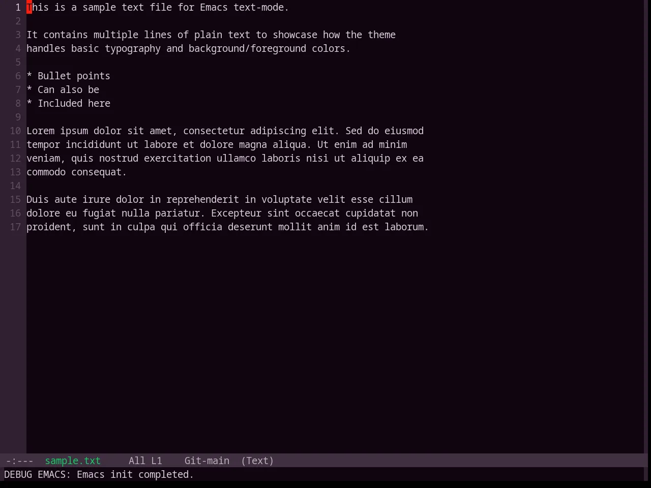 Base16 Purpledream Theme in text-mode
