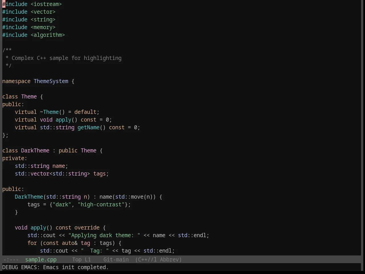 Base16 Qualia Theme in c++-mode