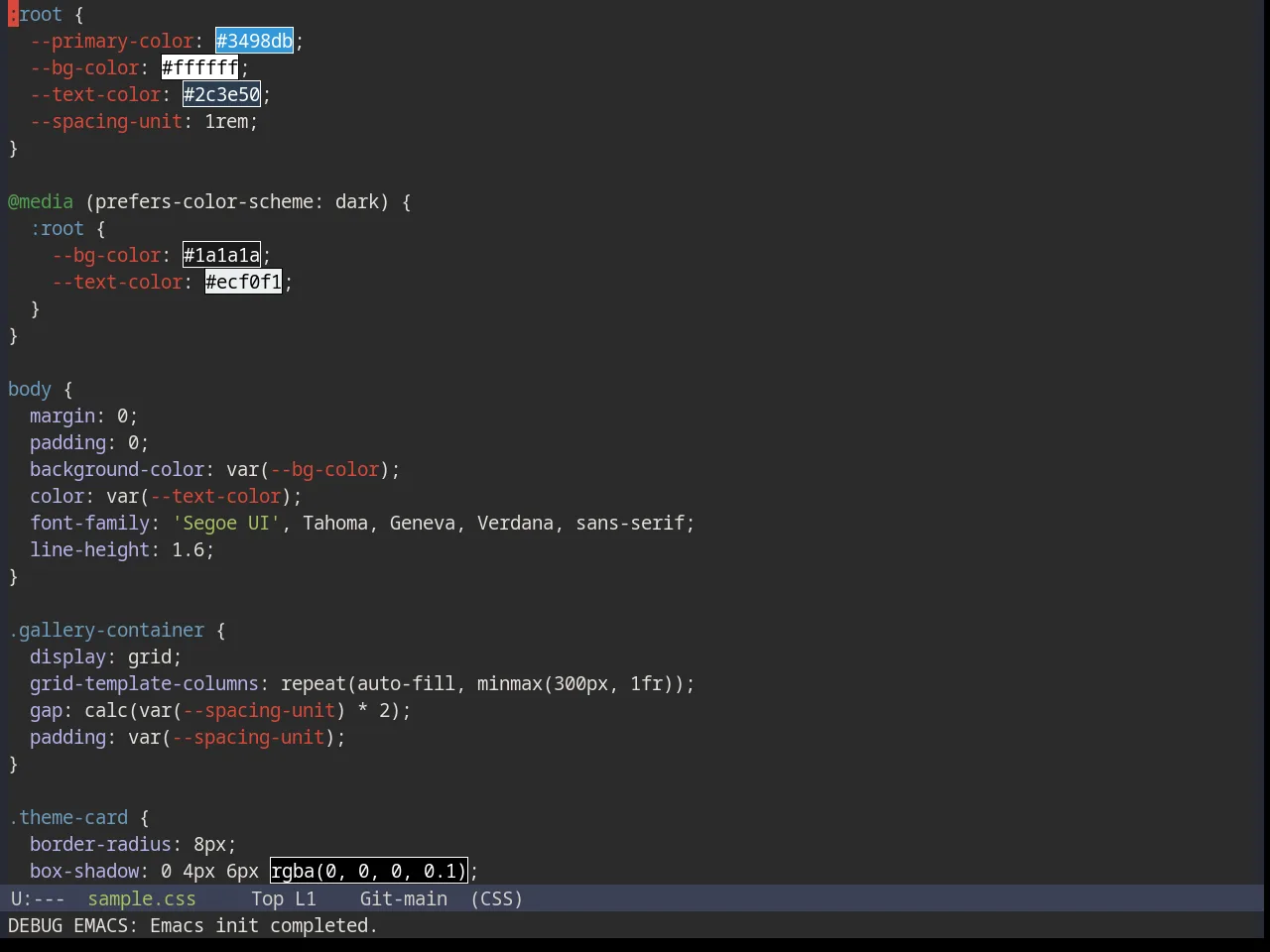 Base16 Railscasts Theme in css-mode