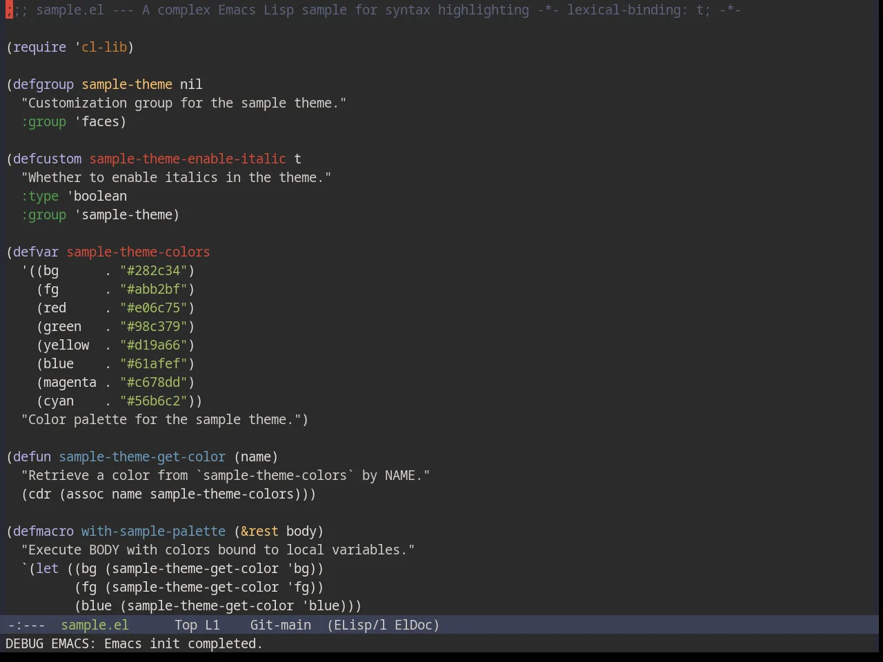 Base16 Railscasts Theme in emacs-lisp-mode