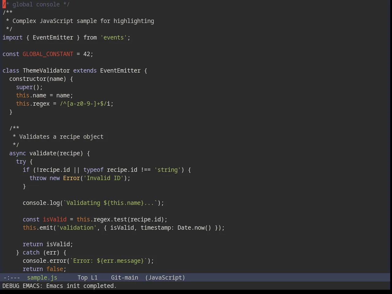 Base16 Railscasts Theme in javascript-mode