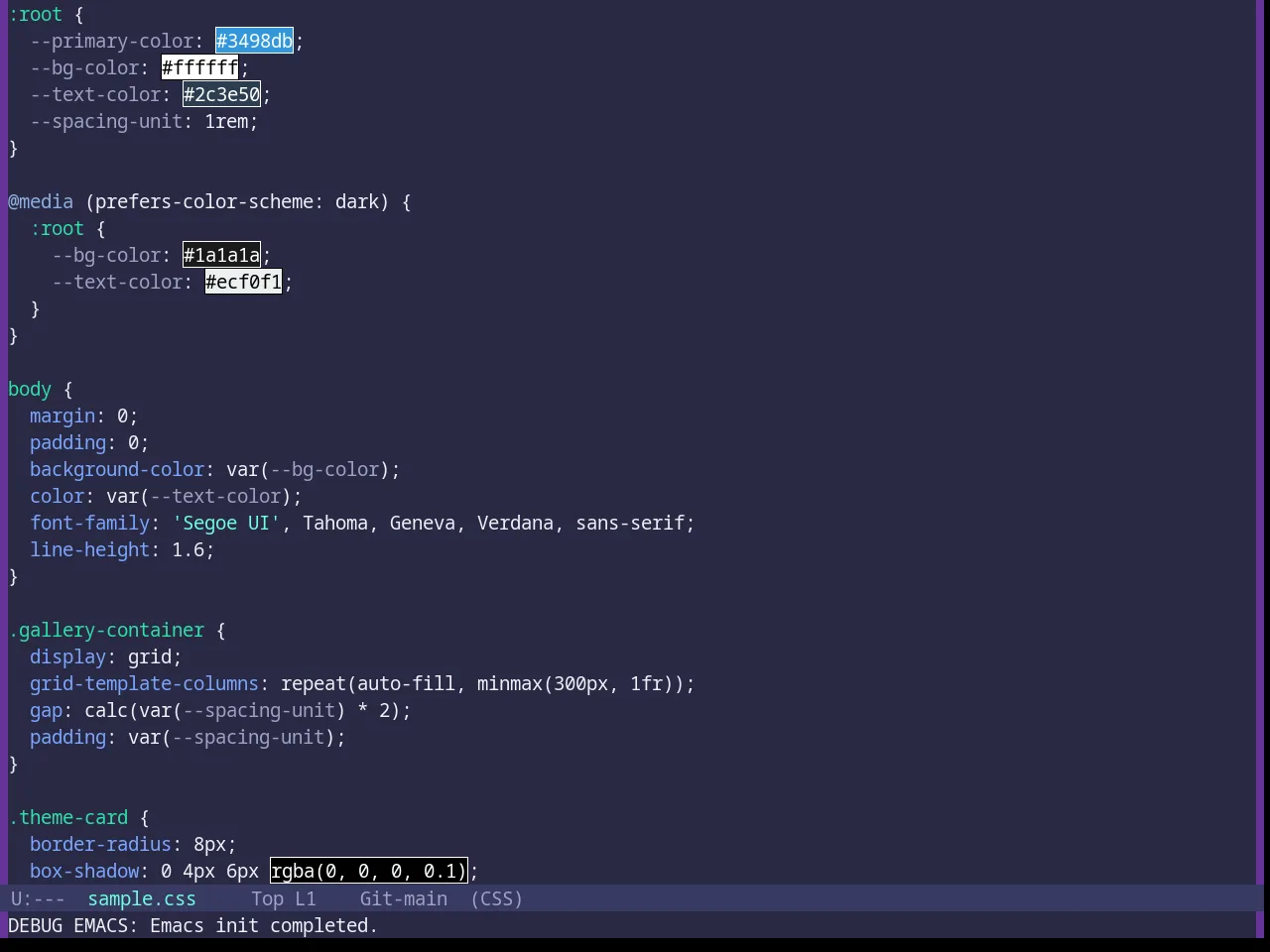 Base16 Rebecca Theme in css-mode