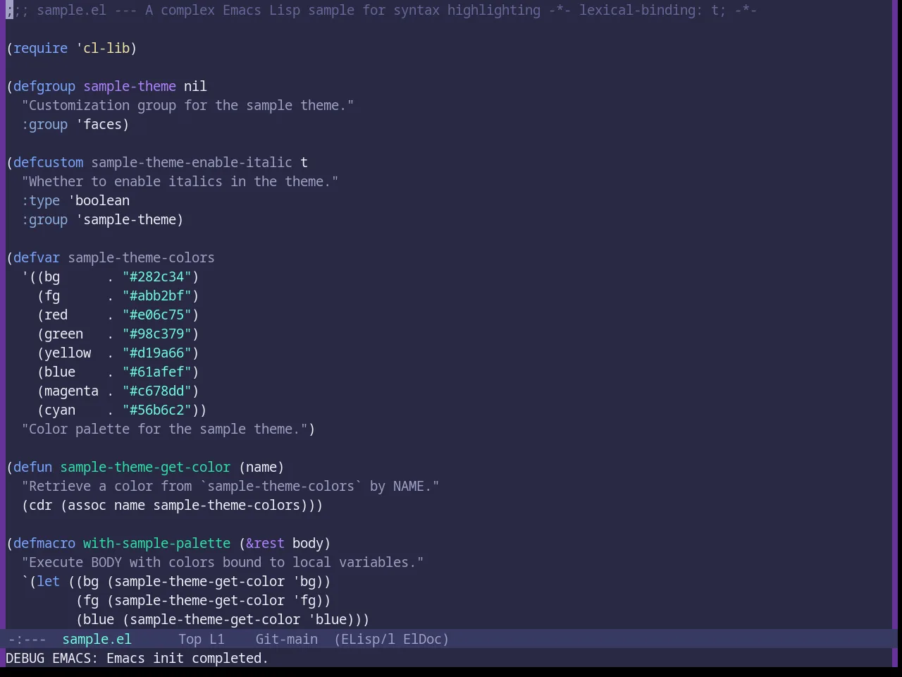 Base16 Rebecca Theme in emacs-lisp-mode