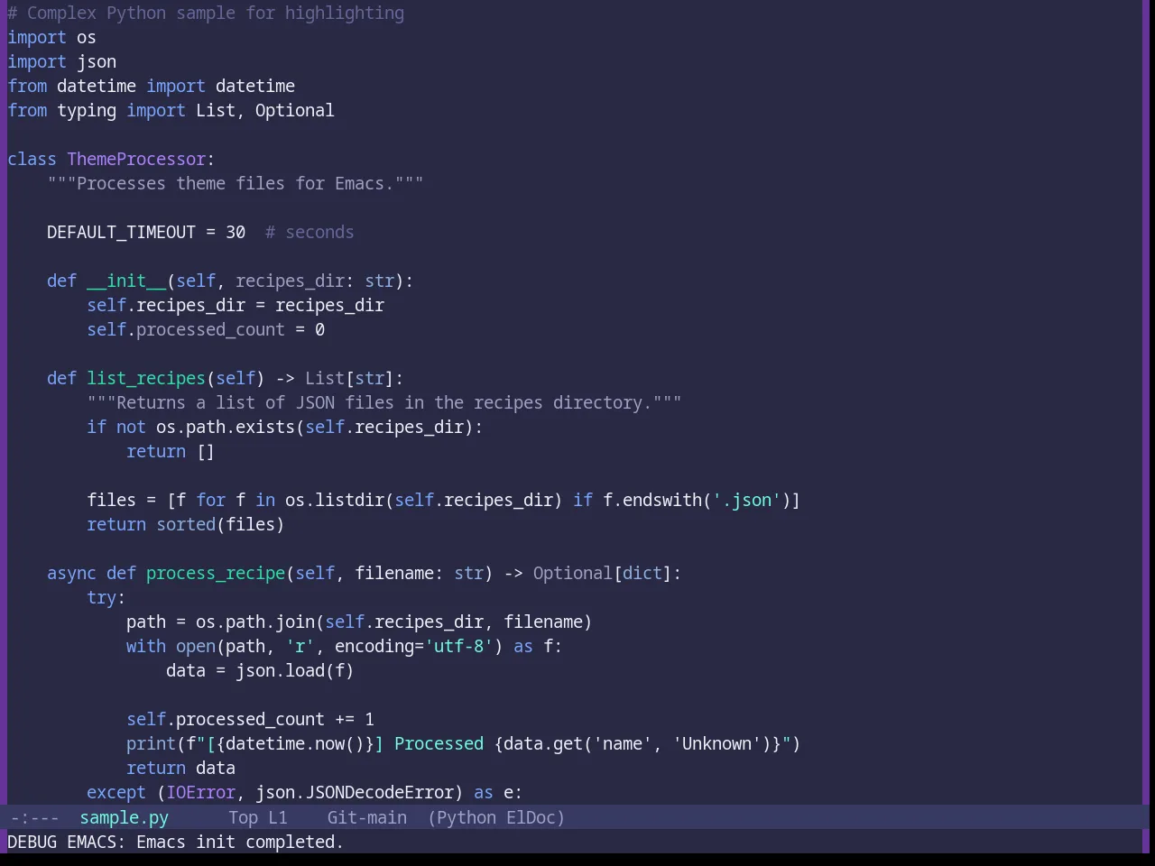 Base16 Rebecca Theme in python-mode