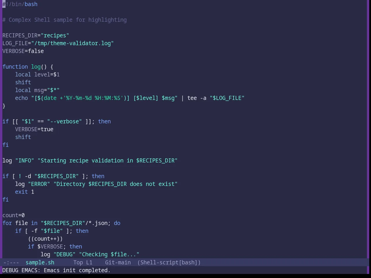 Base16 Rebecca Theme in sh-mode