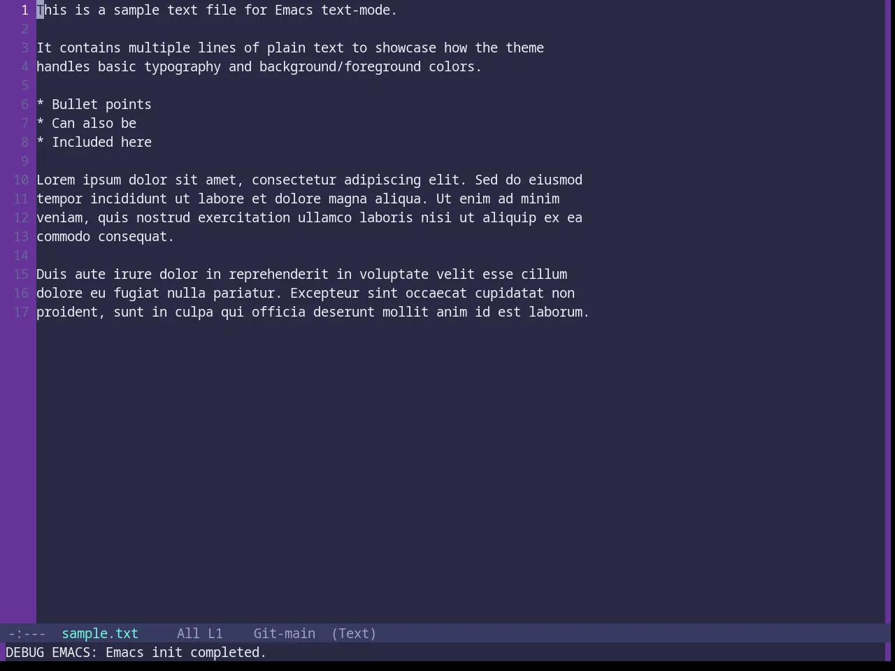 Base16 Rebecca Theme in text-mode