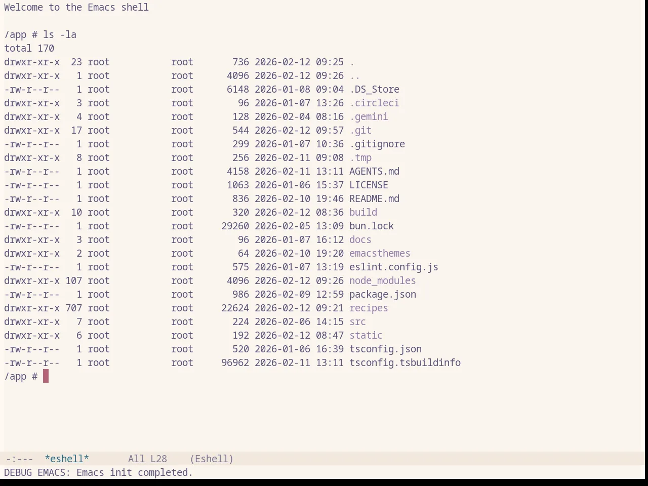 Base16 Rose Pine Dawn Theme in eshell