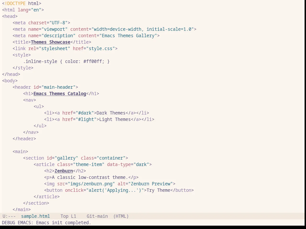 Base16 Rose Pine Dawn Theme in html-mode