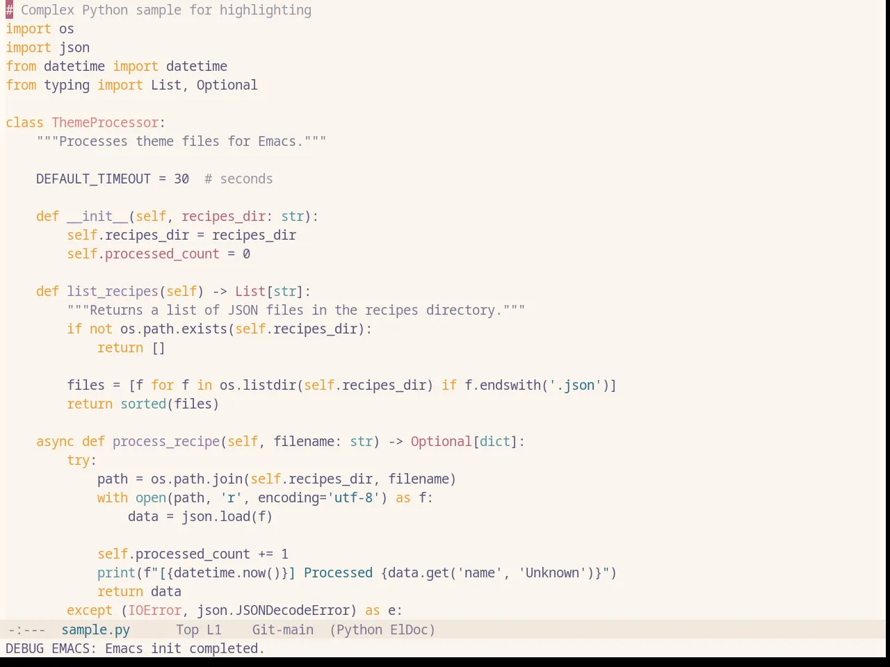 Base16 Rose Pine Dawn Theme in python-mode