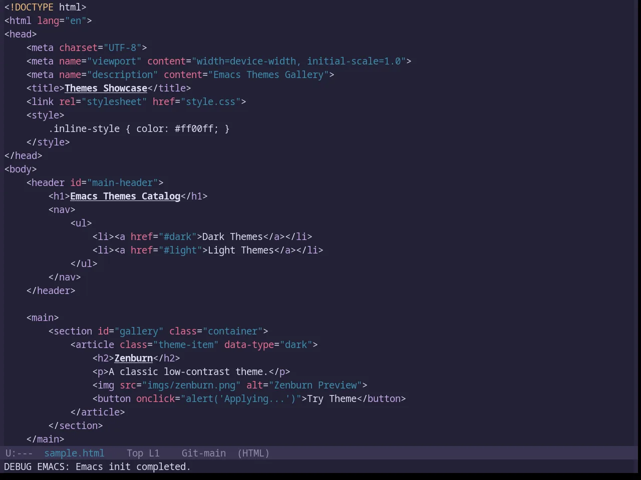 Base16 Rose Pine Moon Theme in html-mode