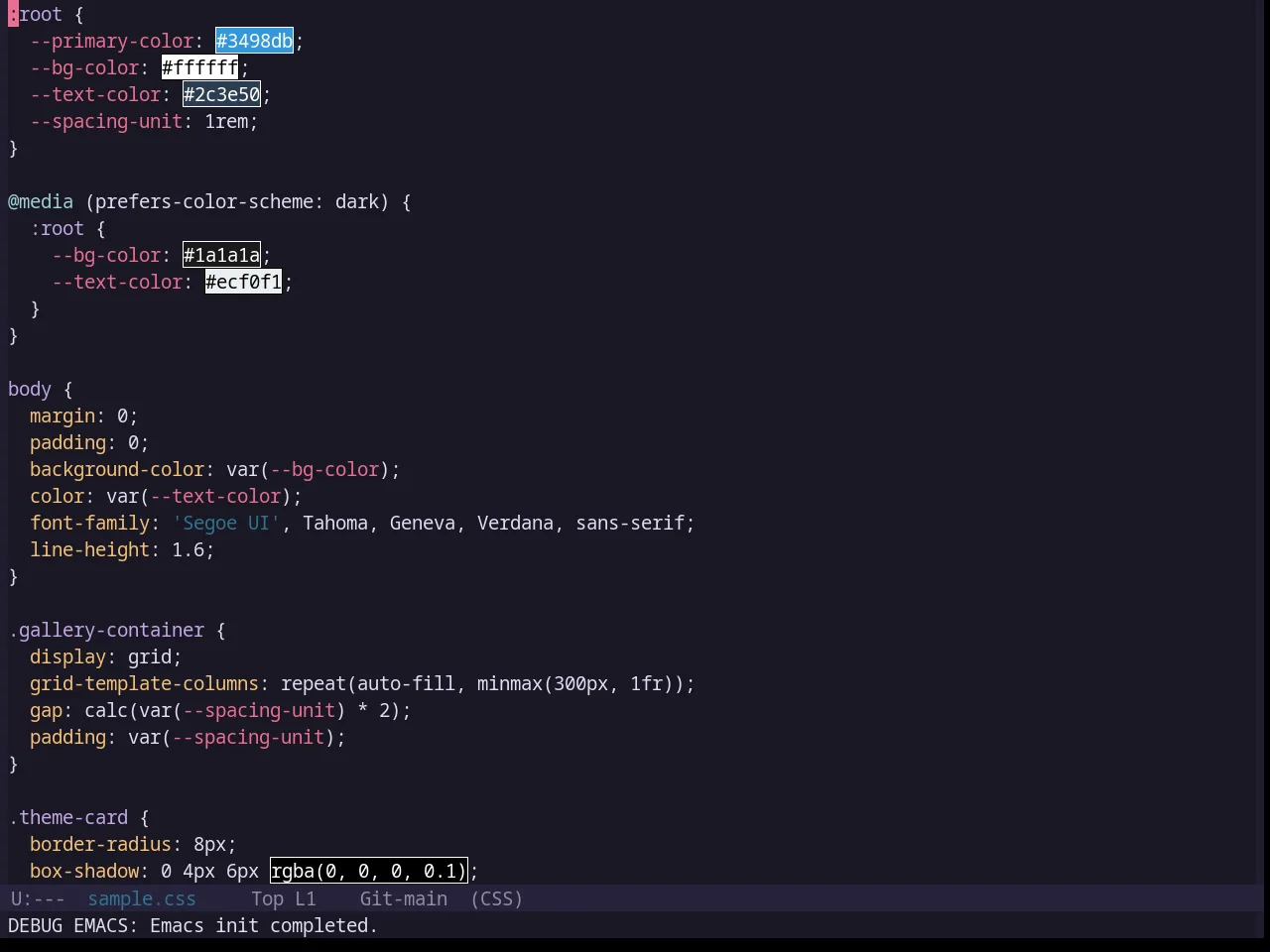 Base16 Rose Pine Theme in css-mode