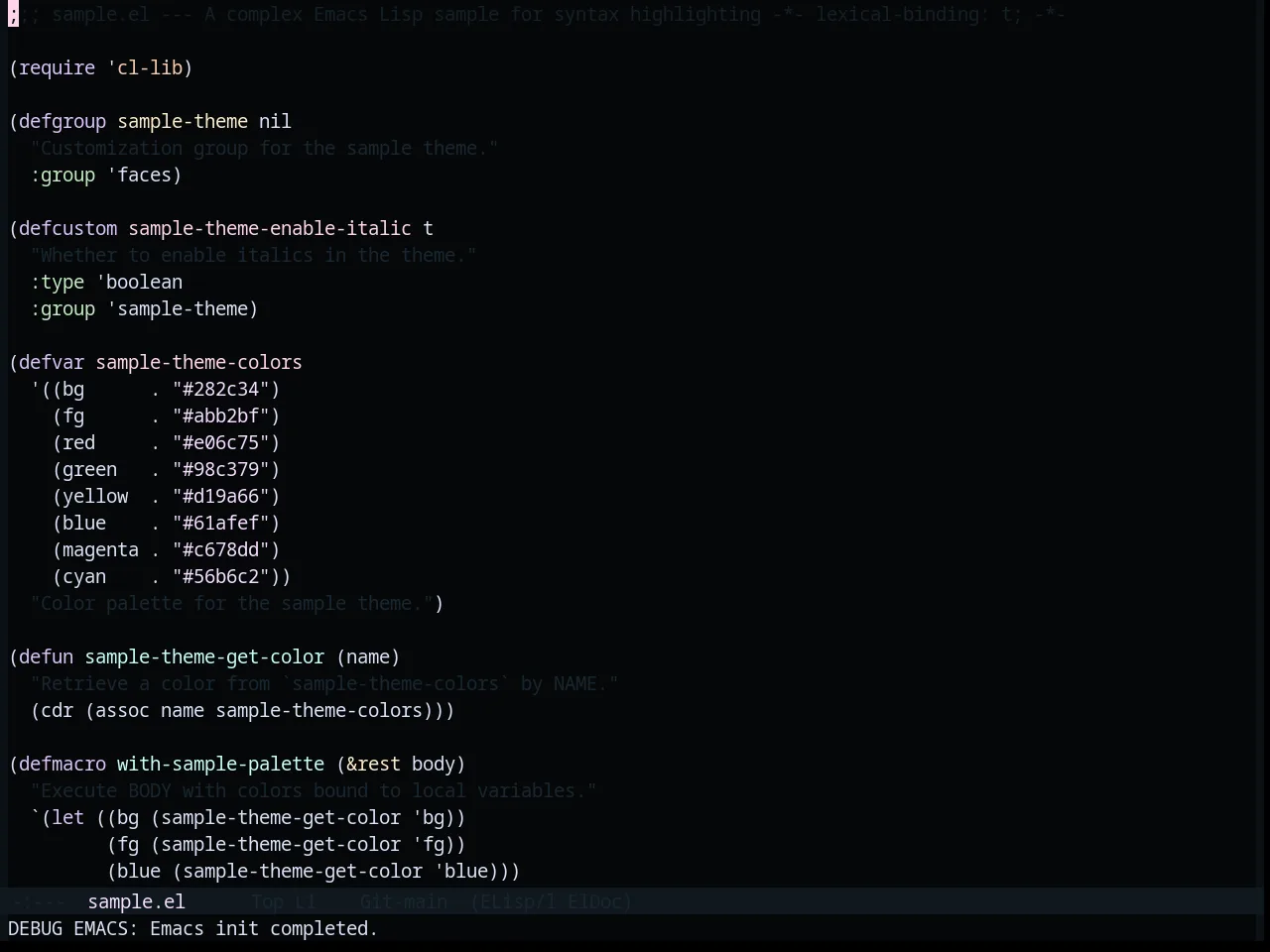 Base16 Saga Theme in emacs-lisp-mode