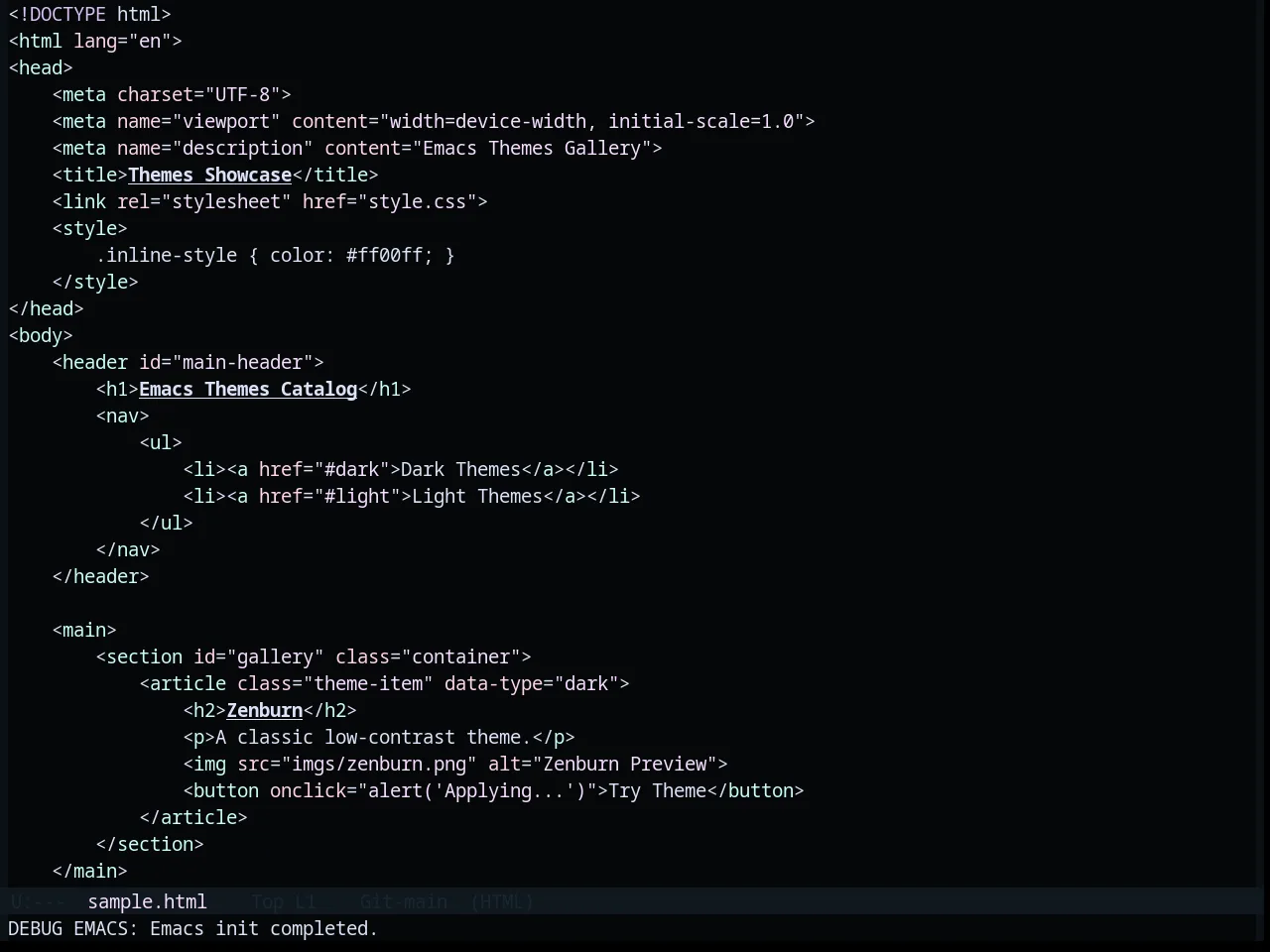 Base16 Saga Theme in html-mode