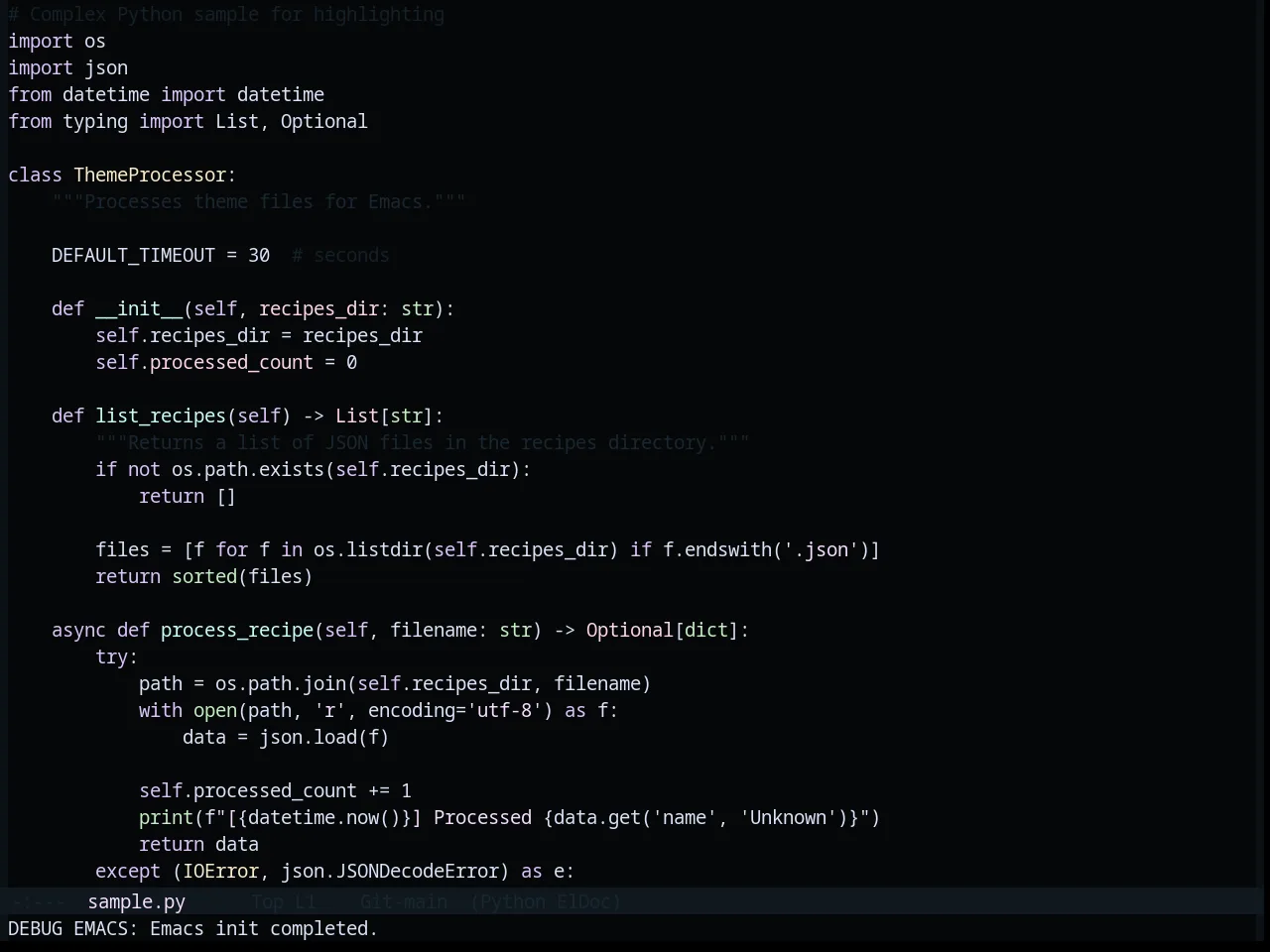 Base16 Saga Theme in python-mode