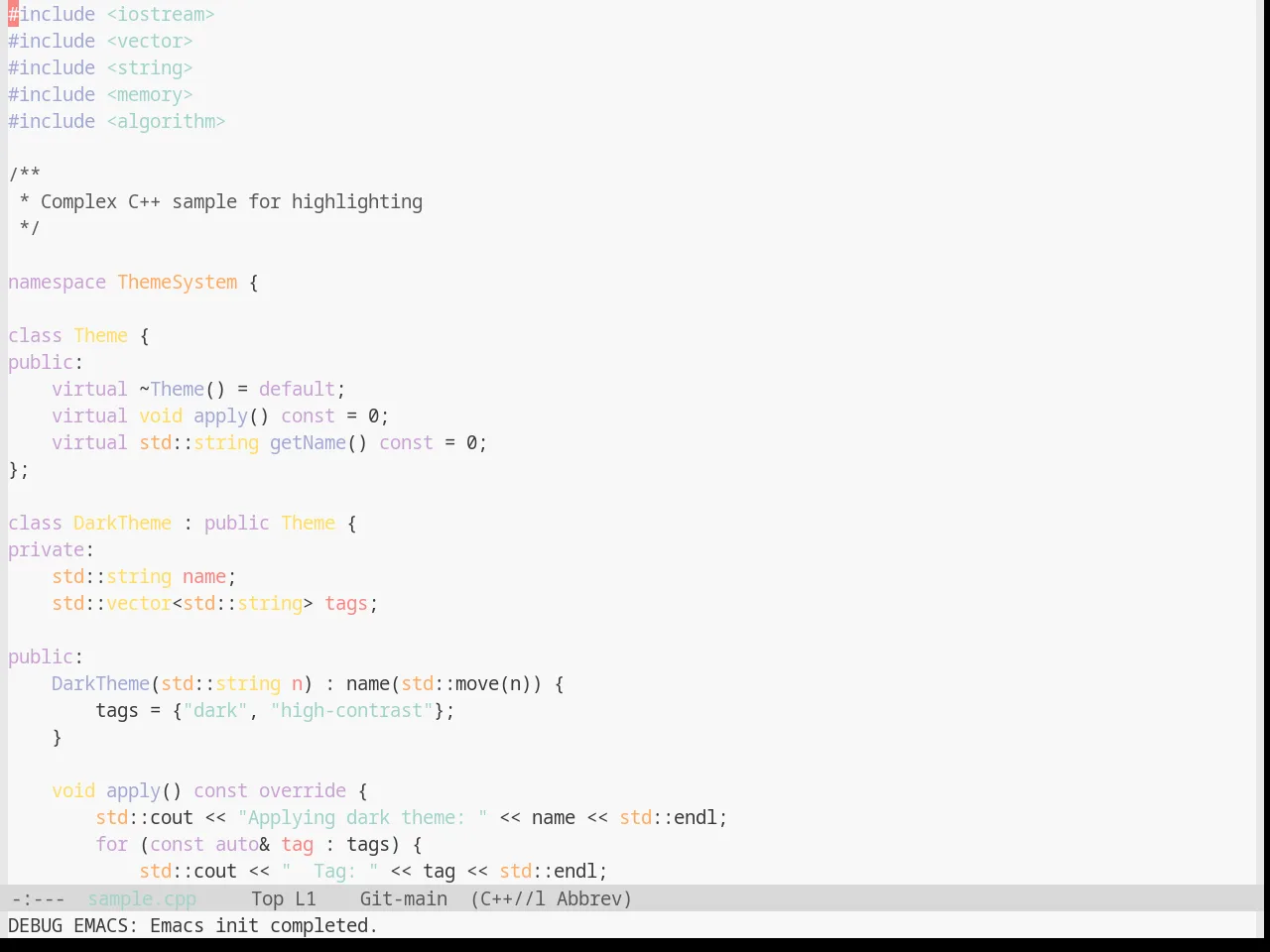 Base16 Sagelight Theme in c++-mode