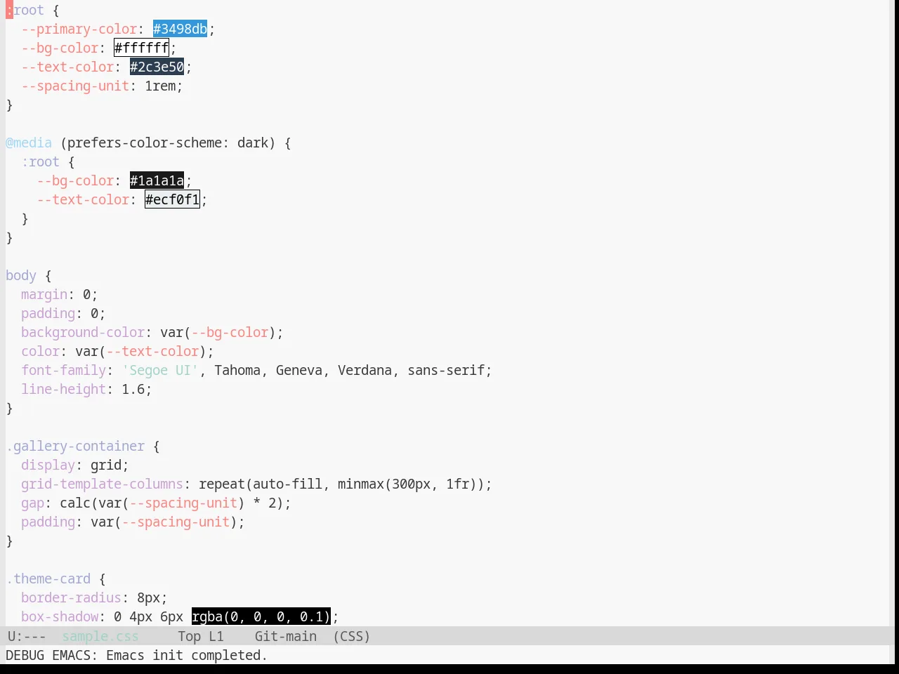 Base16 Sagelight Theme in css-mode
