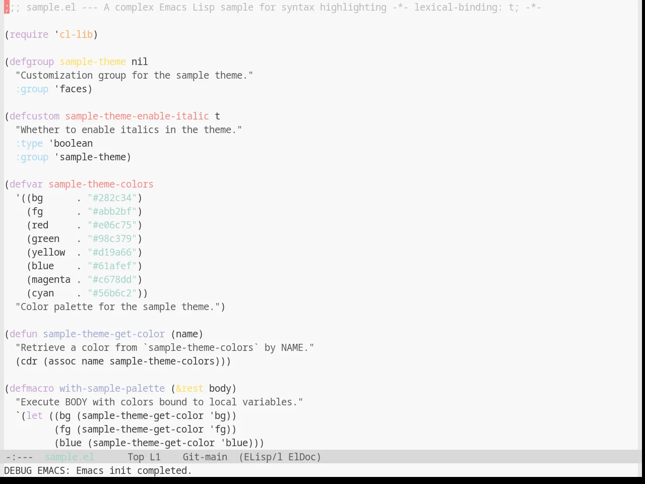 Base16 Sagelight Theme in emacs-lisp-mode