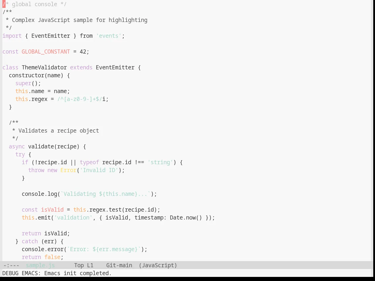 Base16 Sagelight Theme in javascript-mode