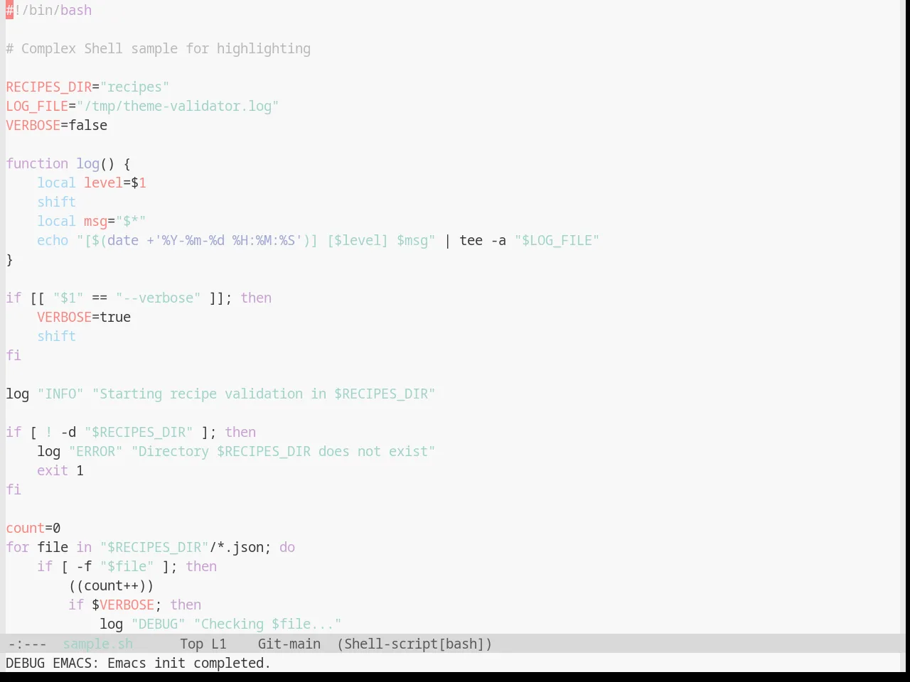 Base16 Sagelight Theme in sh-mode