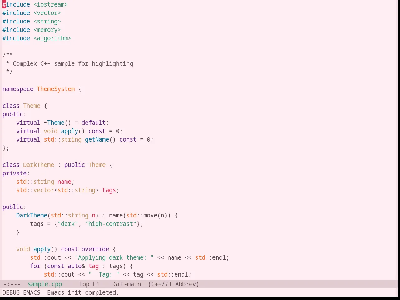 Base16 Sakura Theme in c++-mode