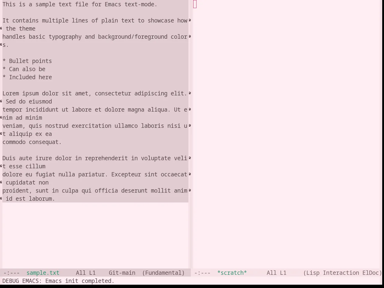 Base16 Sakura Theme in fundamental-mode