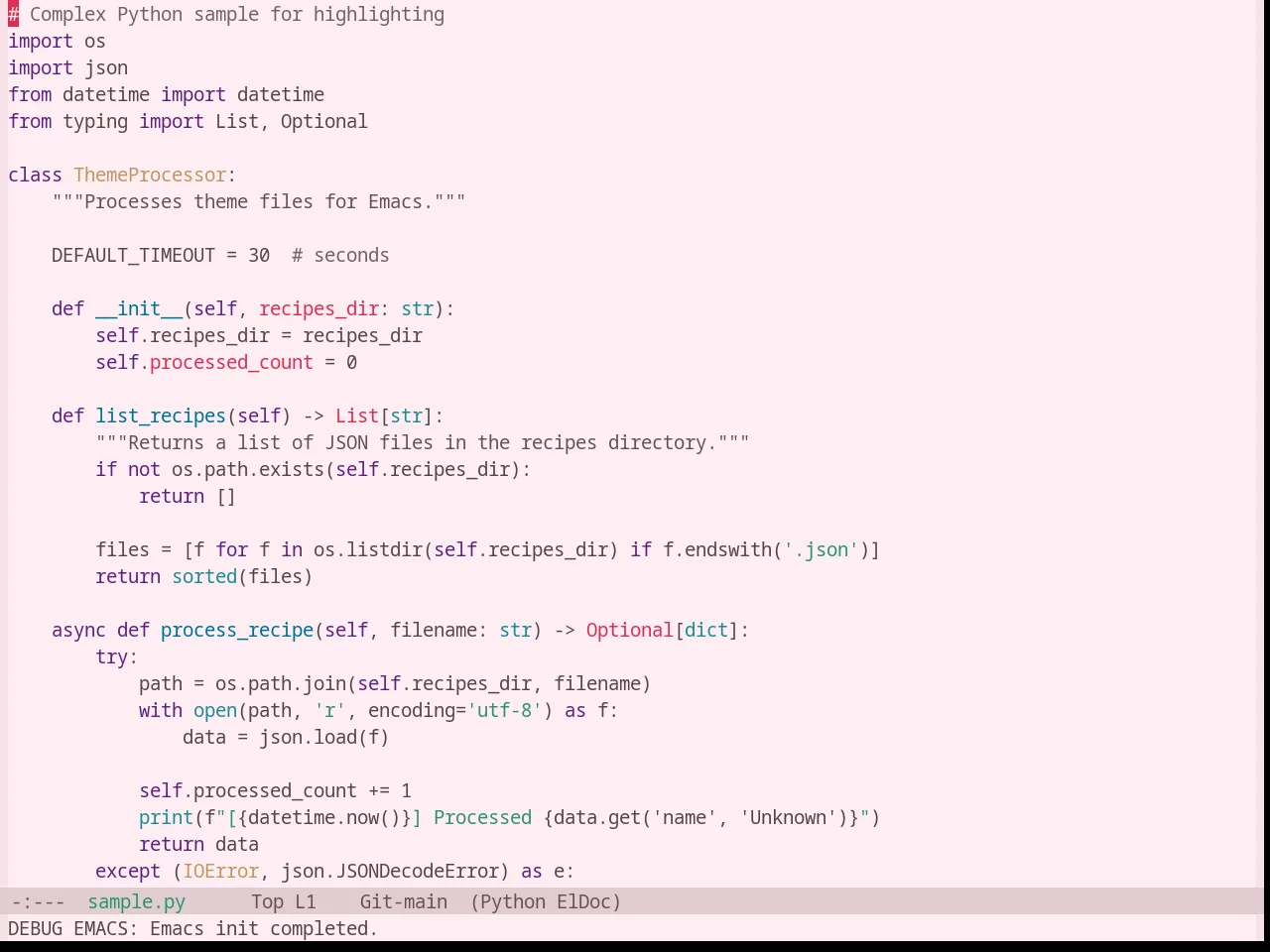 Base16 Sakura Theme in python-mode