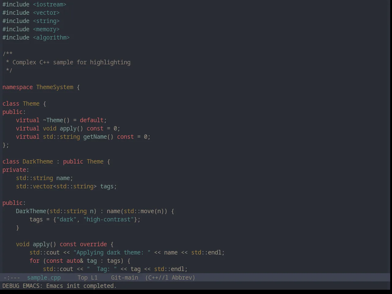 Base16 Sandcastle Theme in c++-mode
