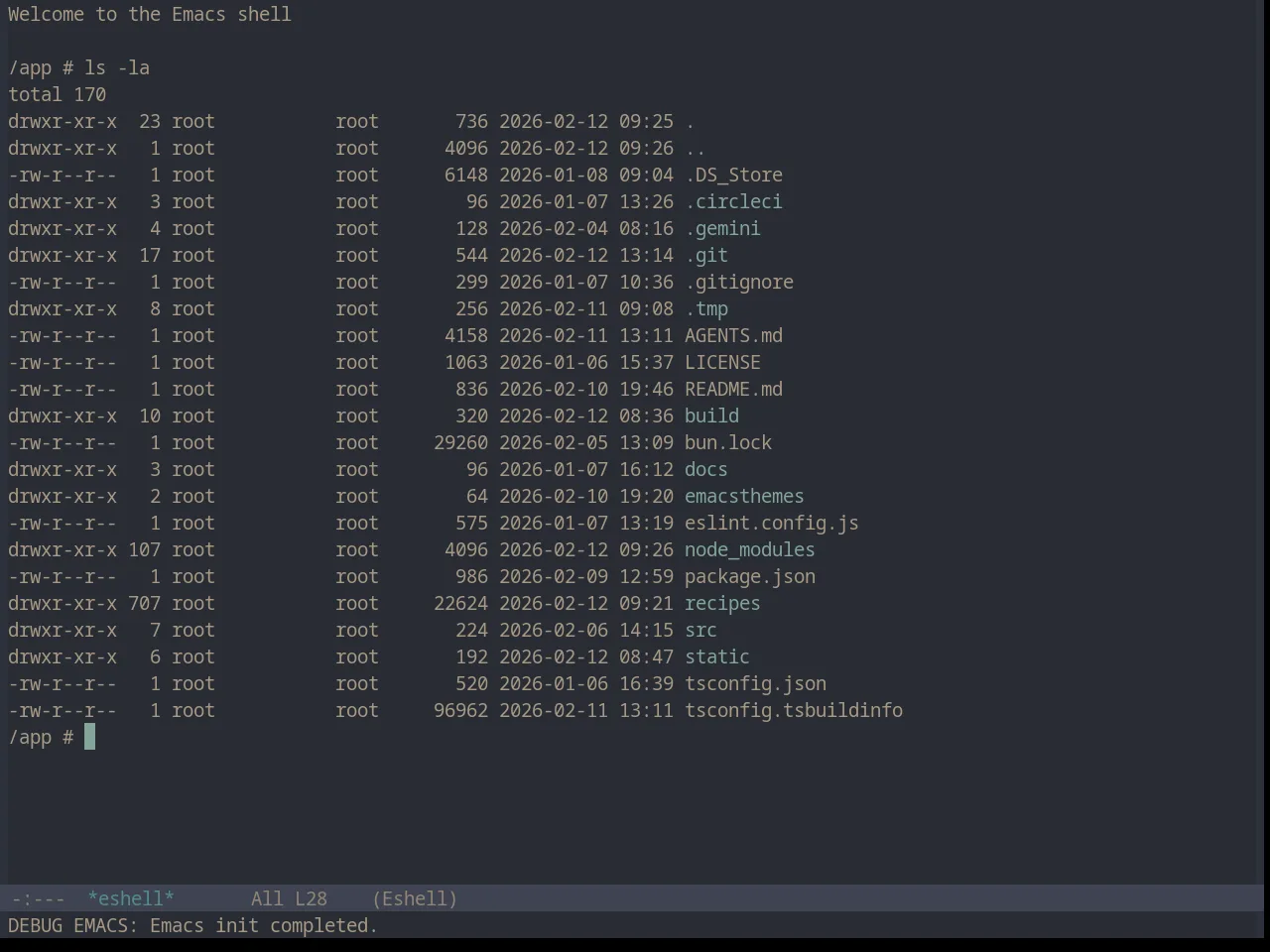 Base16 Sandcastle Theme in eshell