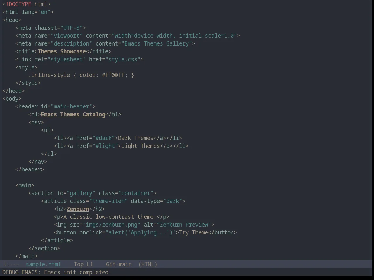 Base16 Sandcastle Theme in html-mode