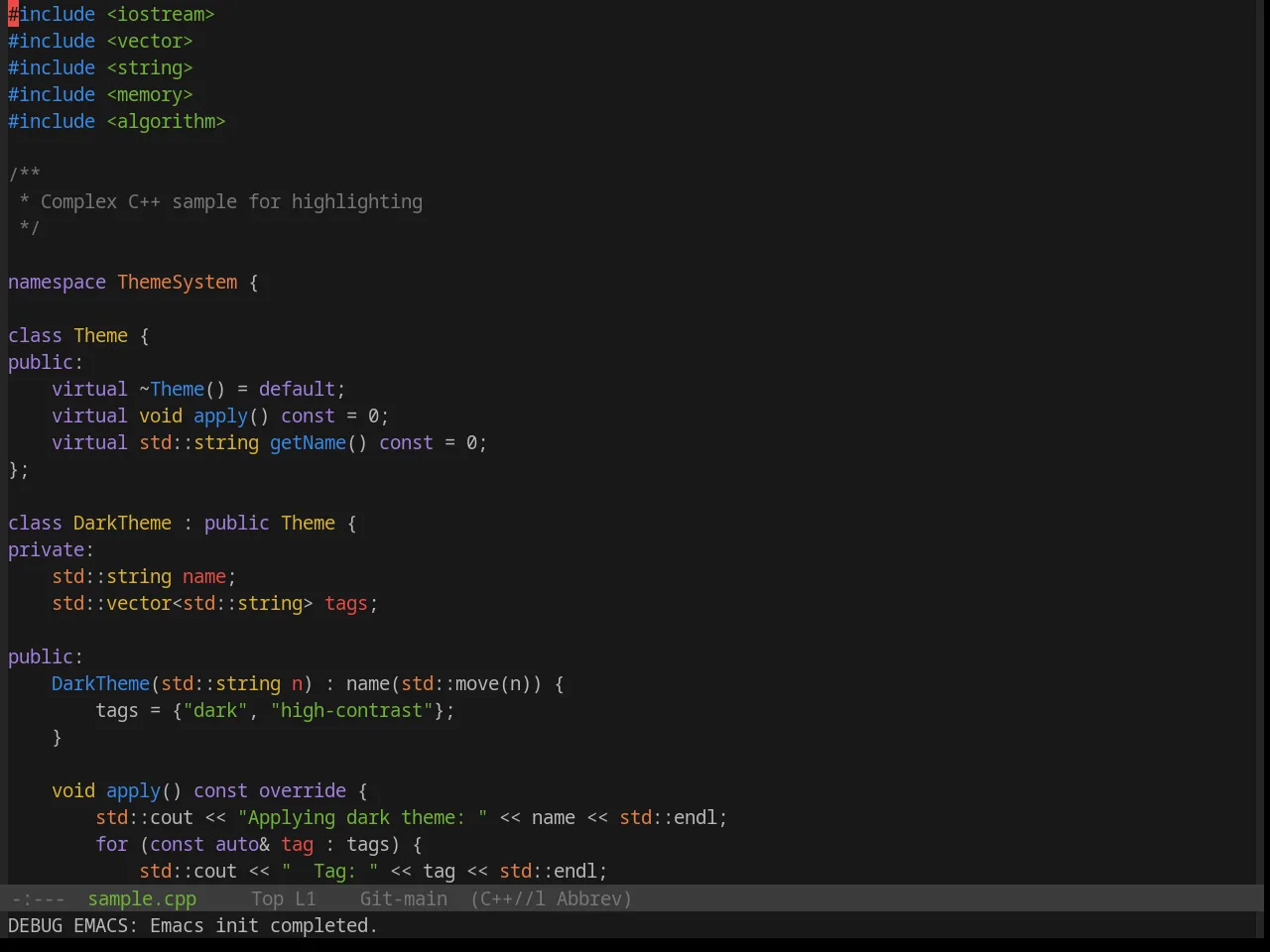 Base16 Selenized Black Theme in c++-mode