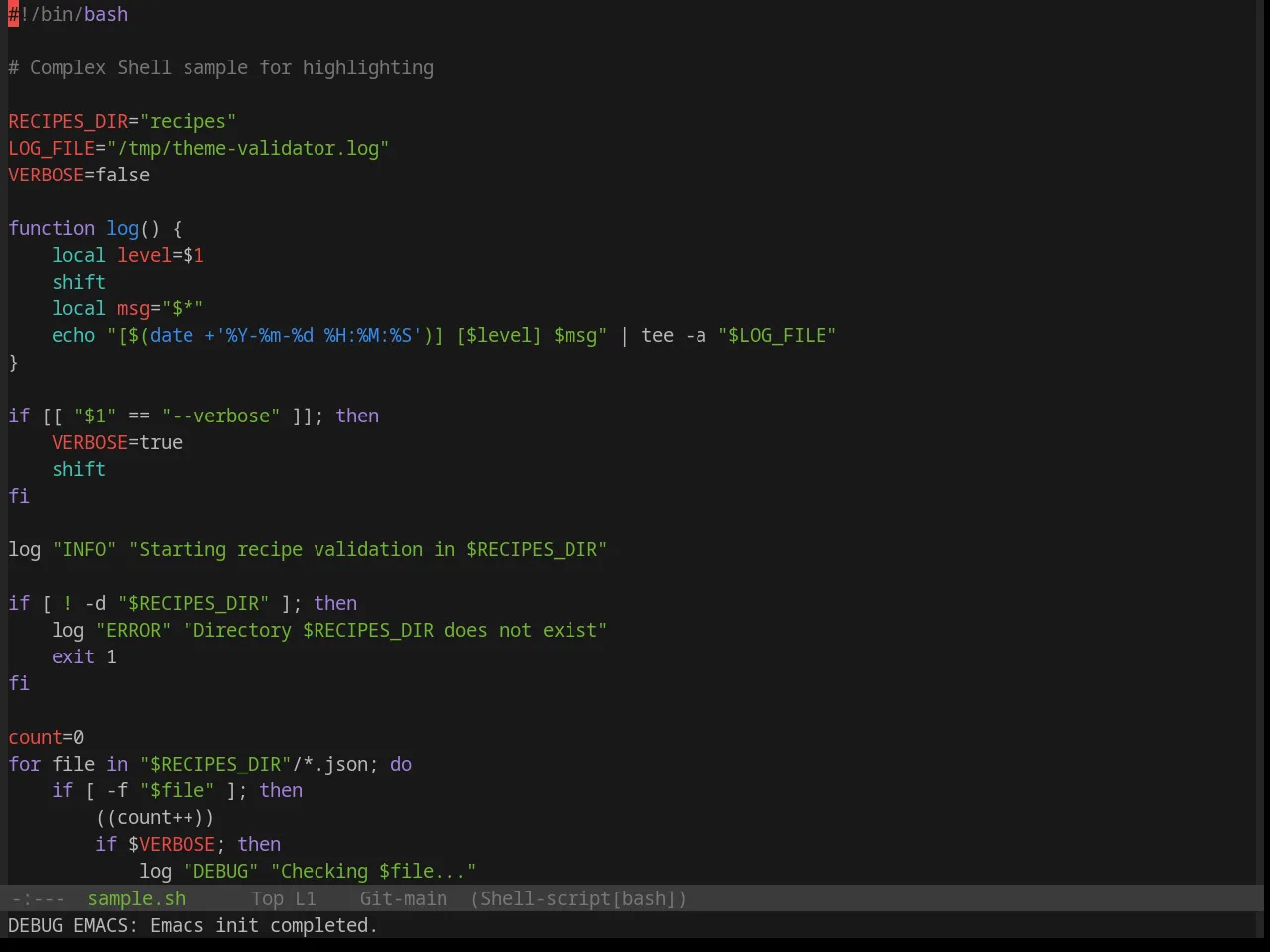 Base16 Selenized Black Theme in sh-mode