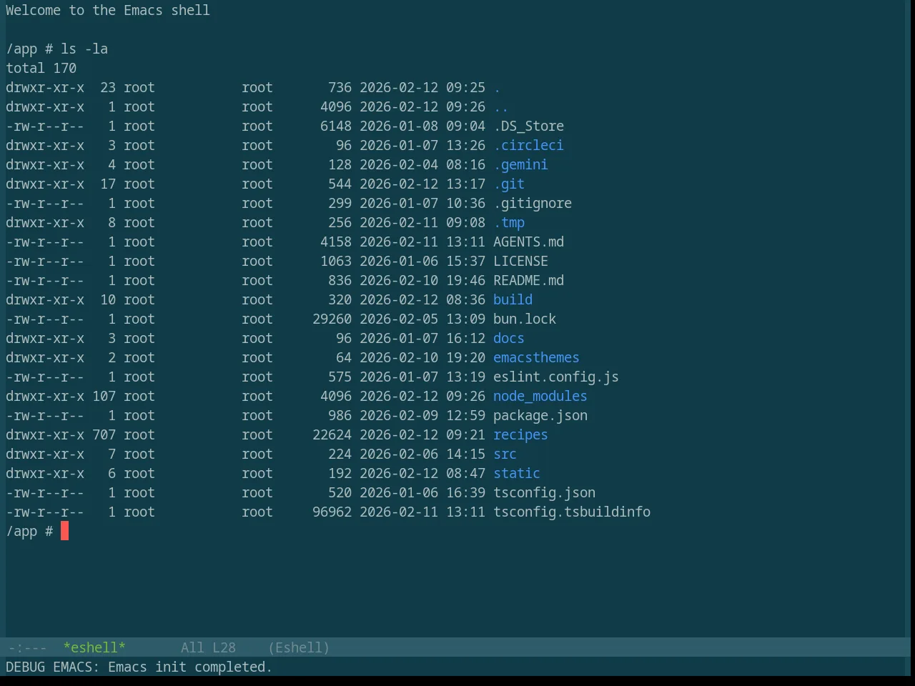 Base16 Selenized Dark Theme in eshell