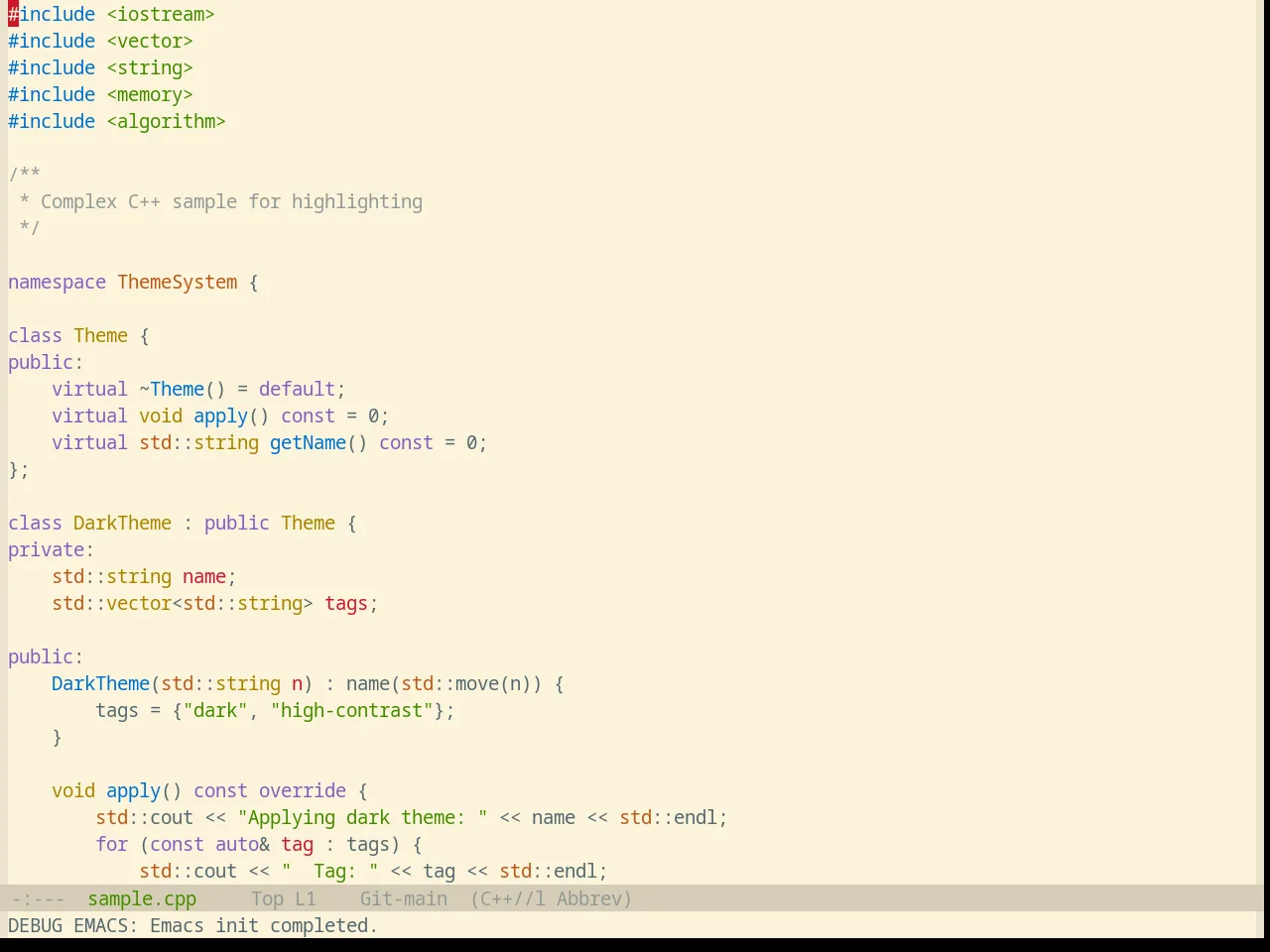 Base16 Selenized Light Theme in c++-mode