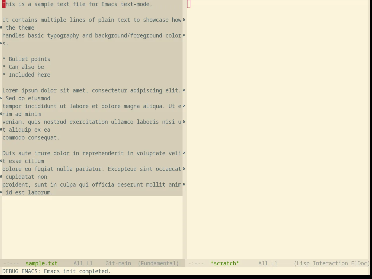 Base16 Selenized Light Theme in fundamental-mode