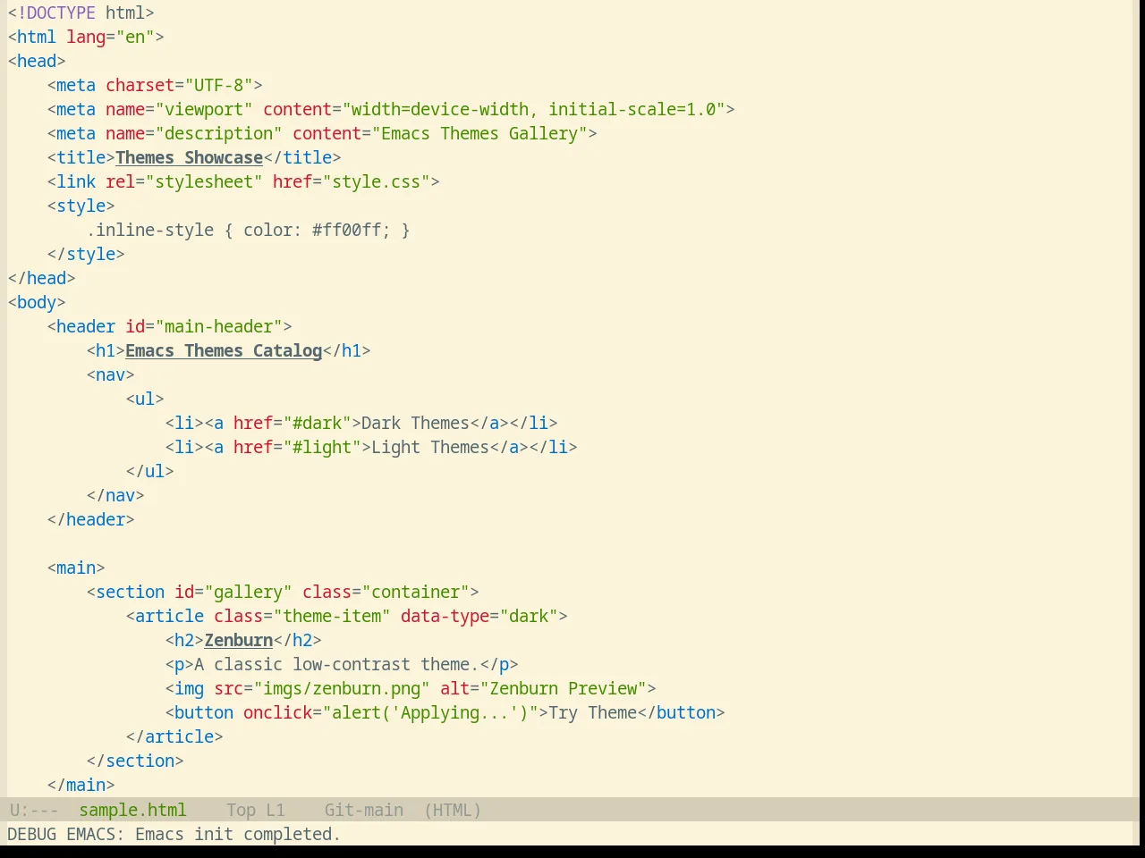 Base16 Selenized Light Theme in html-mode