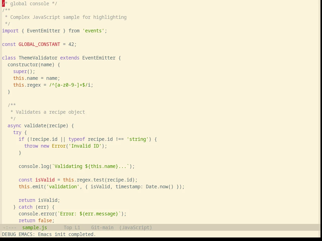 Base16 Selenized Light Theme in javascript-mode