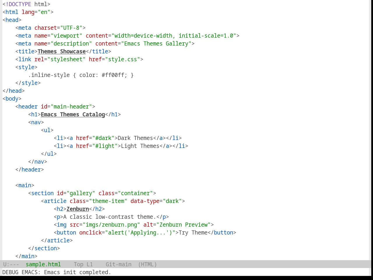 Base16 Selenized White Theme in html-mode