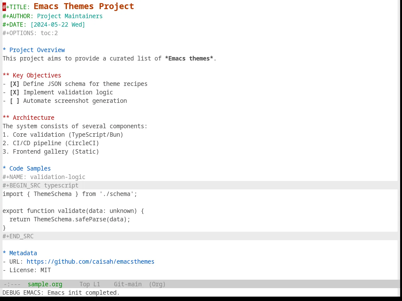 Base16 Selenized White Theme in org-mode