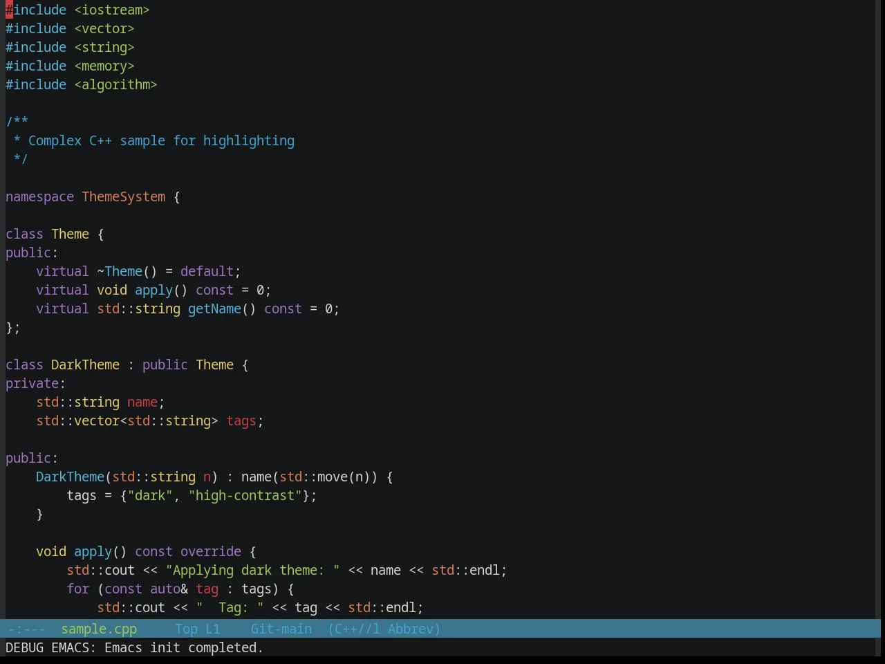 Base16 Seti Theme in c++-mode