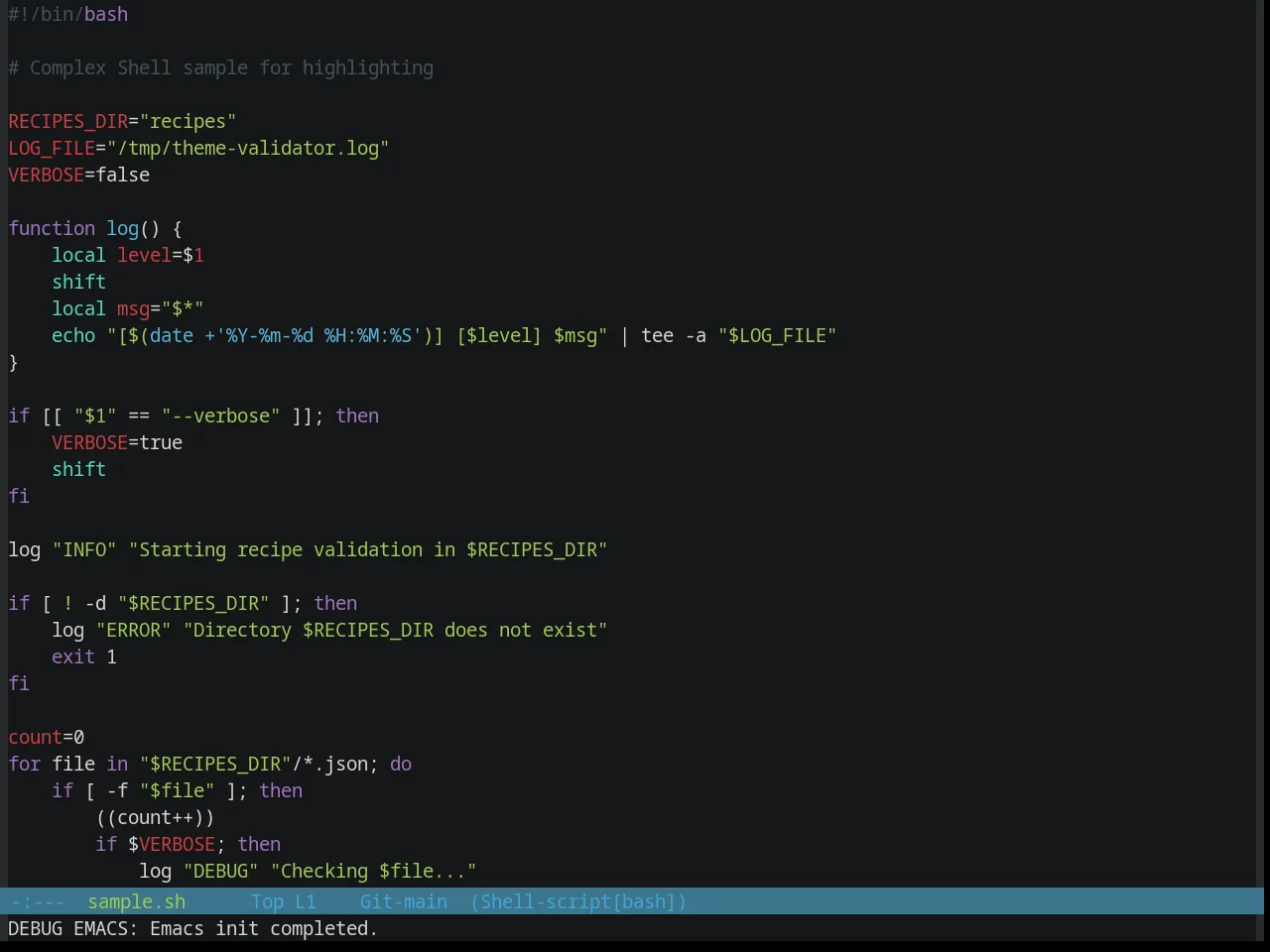 Base16 Seti Theme in sh-mode