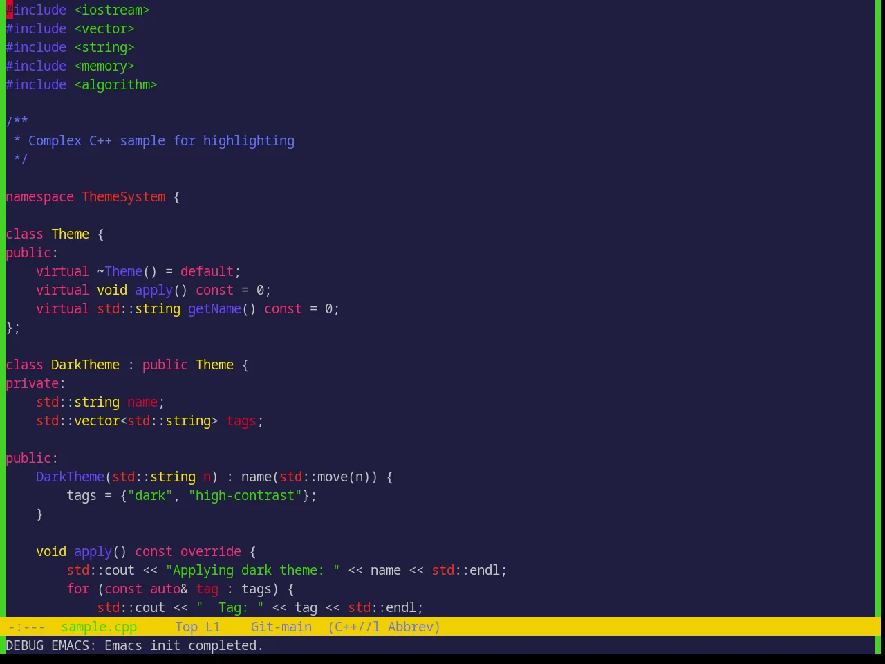 Base16 Shades Of Purple Theme in c++-mode