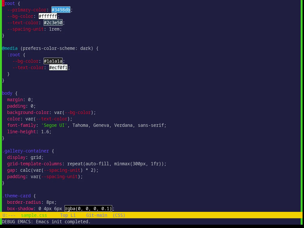 Base16 Shades Of Purple Theme in css-mode