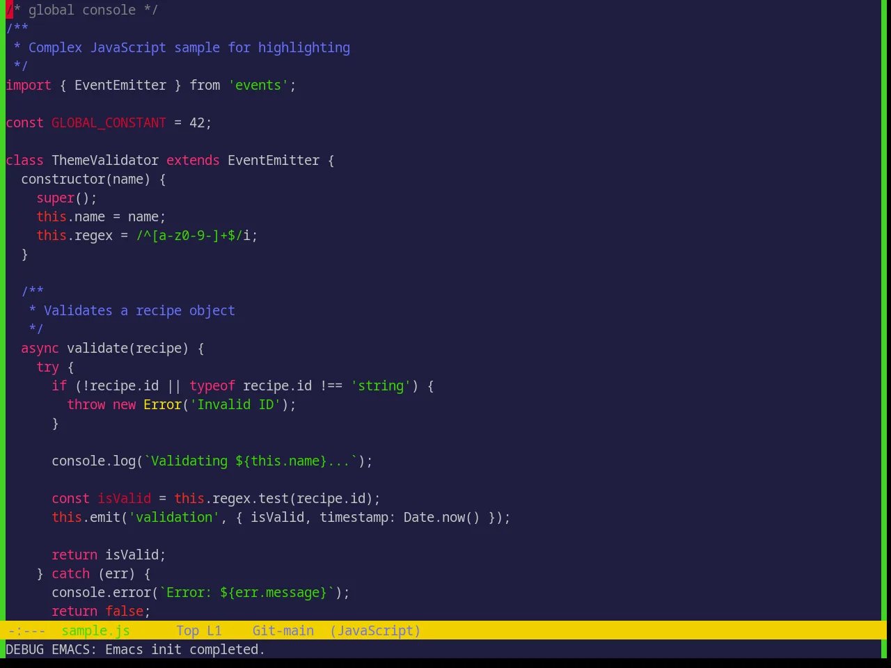 Base16 Shades Of Purple Theme in javascript-mode