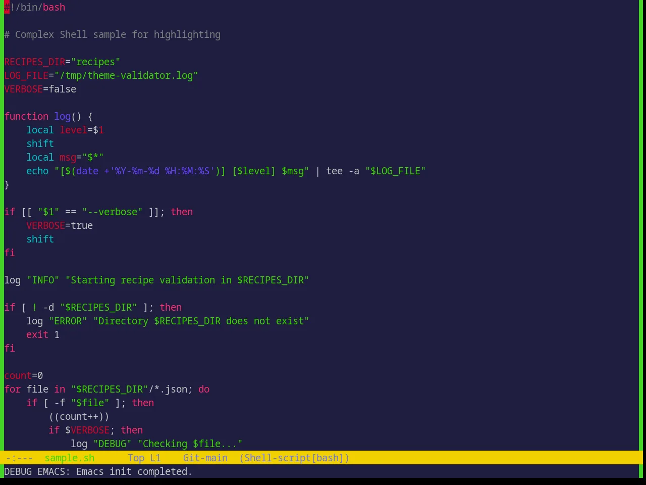 Base16 Shades Of Purple Theme in sh-mode