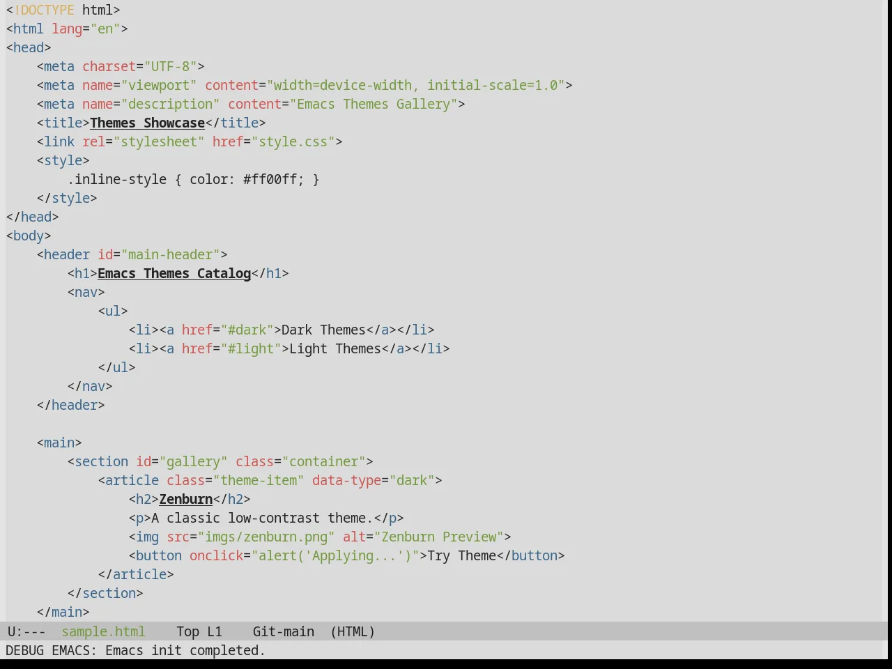 Base16 Shadesmear Light Theme in html-mode