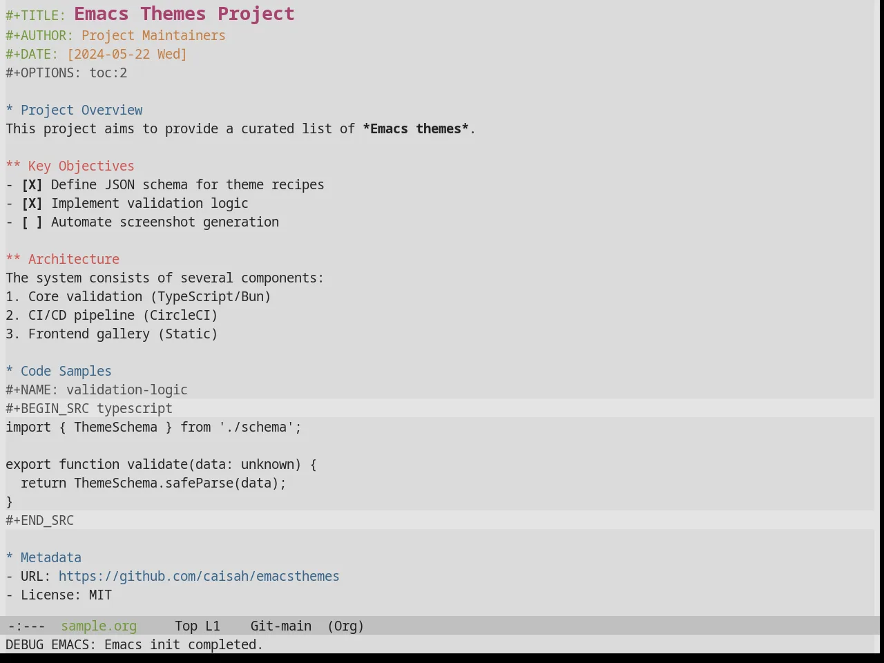 Base16 Shadesmear Light Theme in org-mode