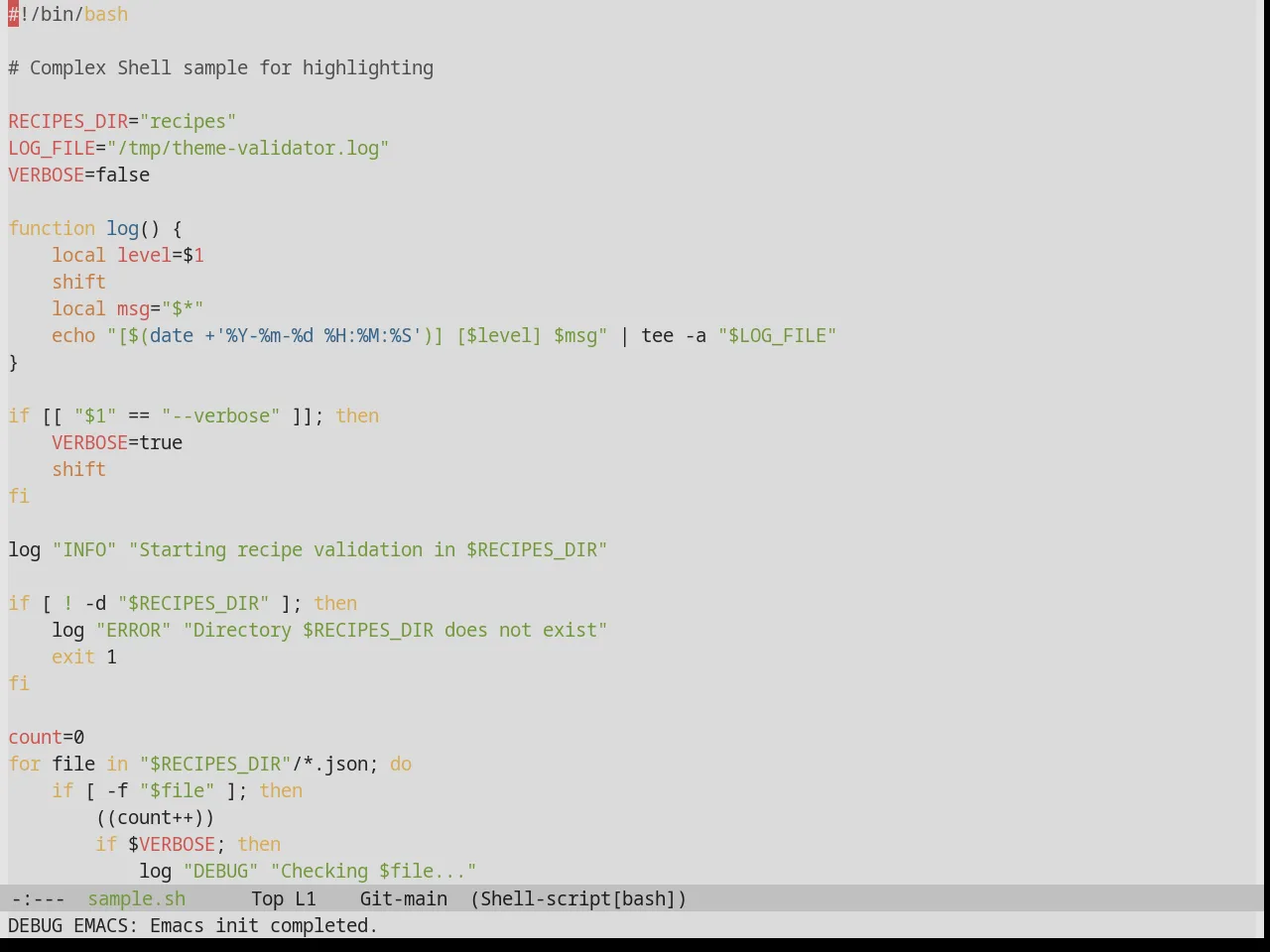 Base16 Shadesmear Light Theme in sh-mode