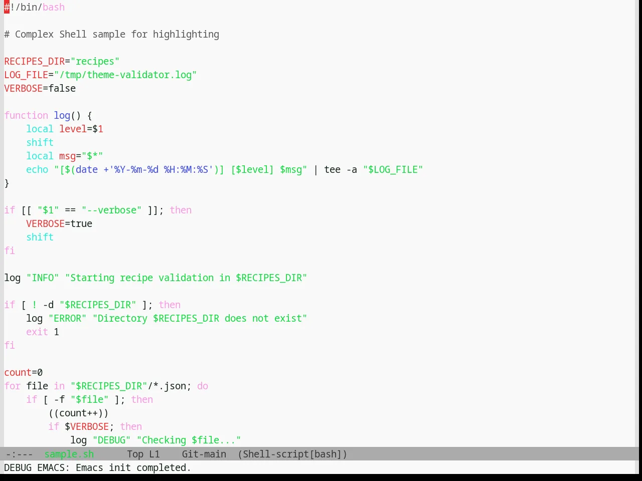 Base16 Shapeshifter Theme in sh-mode