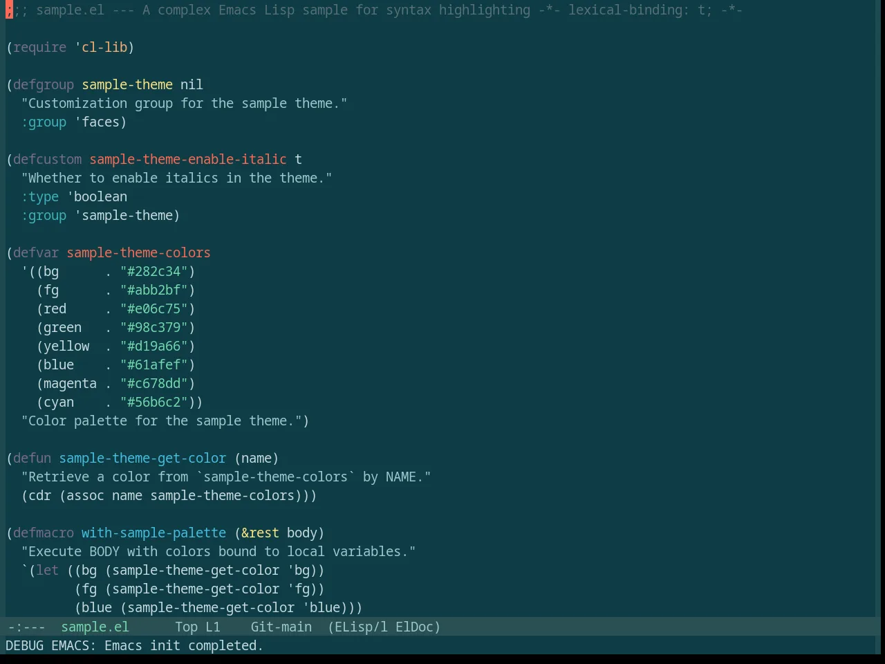 Base16 Silk Dark Theme in emacs-lisp-mode